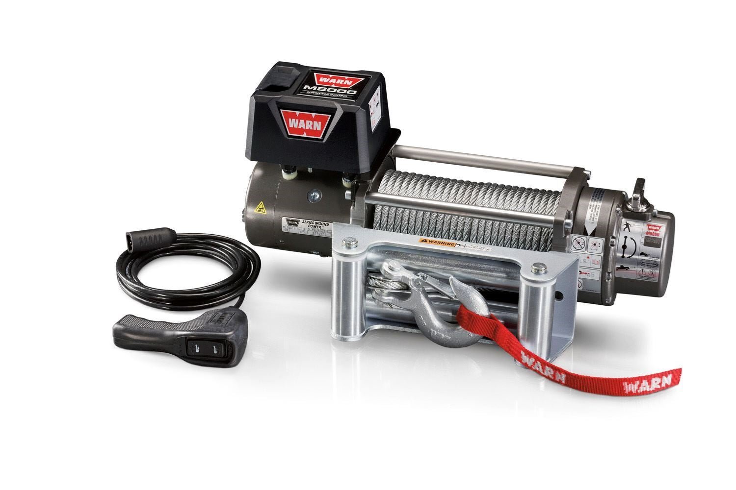 Warn 26502  M8000 Self-Recovery Electric Winch - 8,000 lbs. Pull Rating, 100 ft. Steel Line