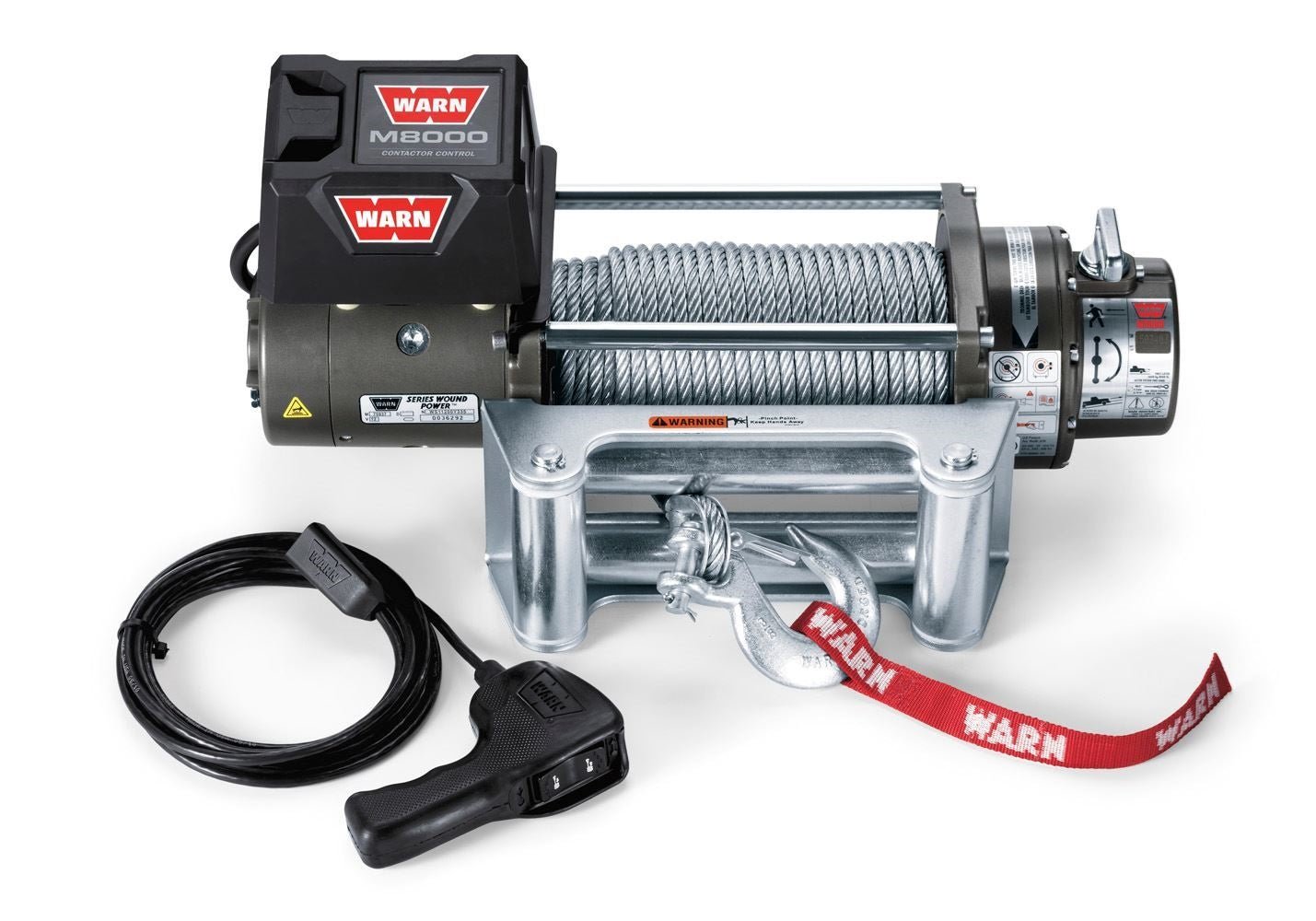 Warn 26502  M8000 Self-Recovery Electric Winch - 8,000 lbs. Pull Rating, 100 ft. Steel Line