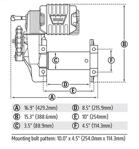 Warn M8274 Electric Self-Recovery Winch - 10,000 lbs. Pull Rating, 125 ft. Steel Line