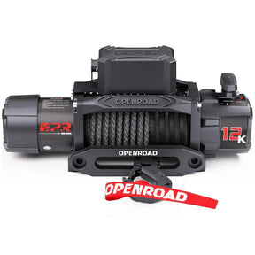 OPENROAD 12,000lbs Wireless Electric Winch with Synthetic Rope - IP68 Rated