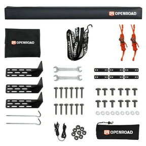 Openroad 180 Degree Free Standing Overland Awning With LEDs & Mounting Hardware