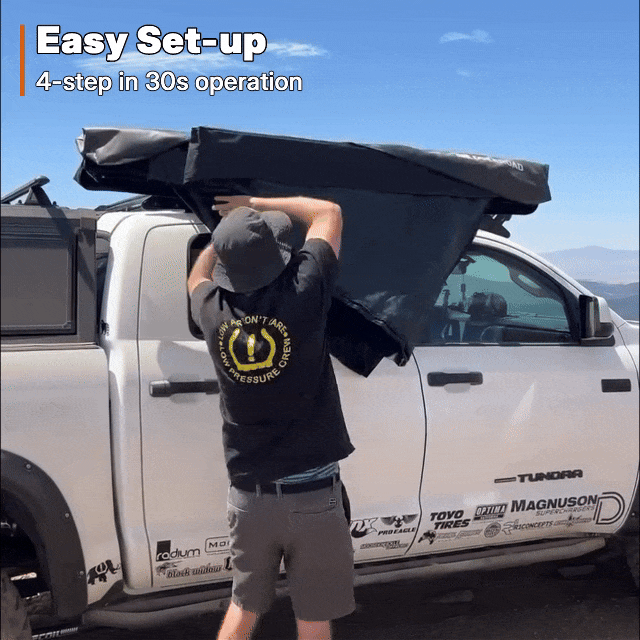 Openroad 180 Degree Free Standing Overland Awning With LEDs & Mounting Hardware