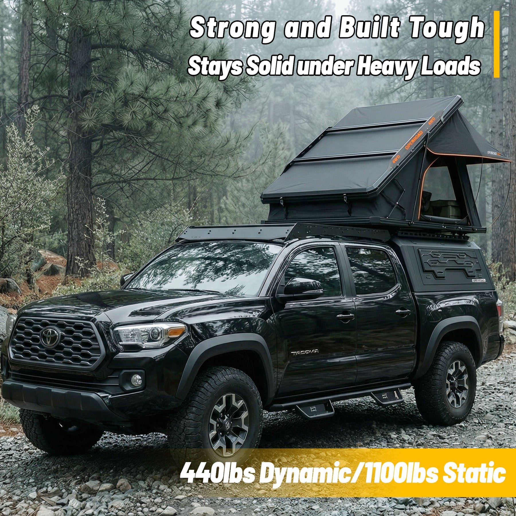 Openroad Aluminum Light Weight Modular Truck Cap for 2016-2023 Toyota Tacoma 5ft Bed