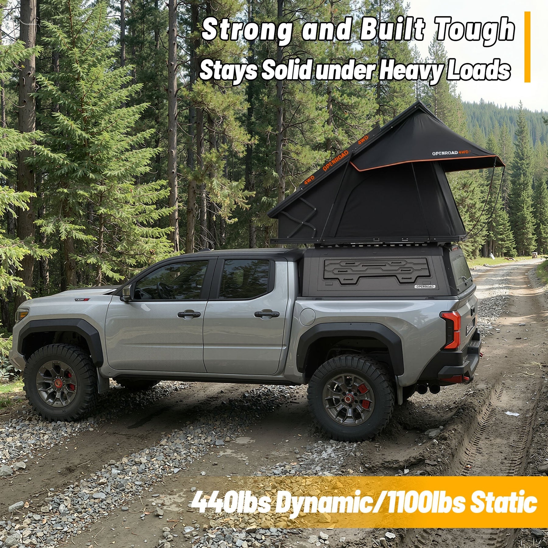 Openroad Aluminum Light Weight Modular Truck Cap for 2024-2026 Toyota Tacoma 5ft Bed