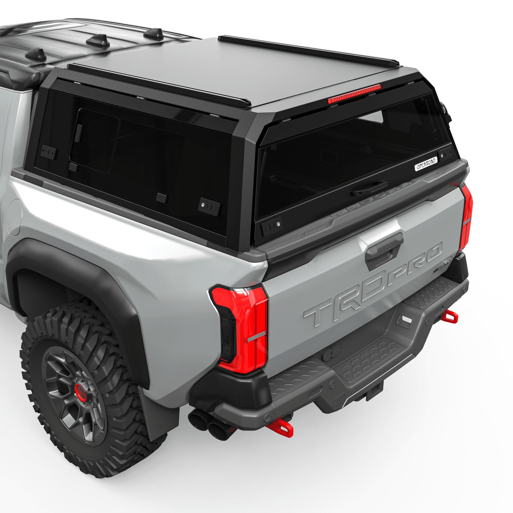 OPENROAD Bolt On Bed Cap with Sliding Side and Front Windows for 2024-2026 Toyota Tacoma