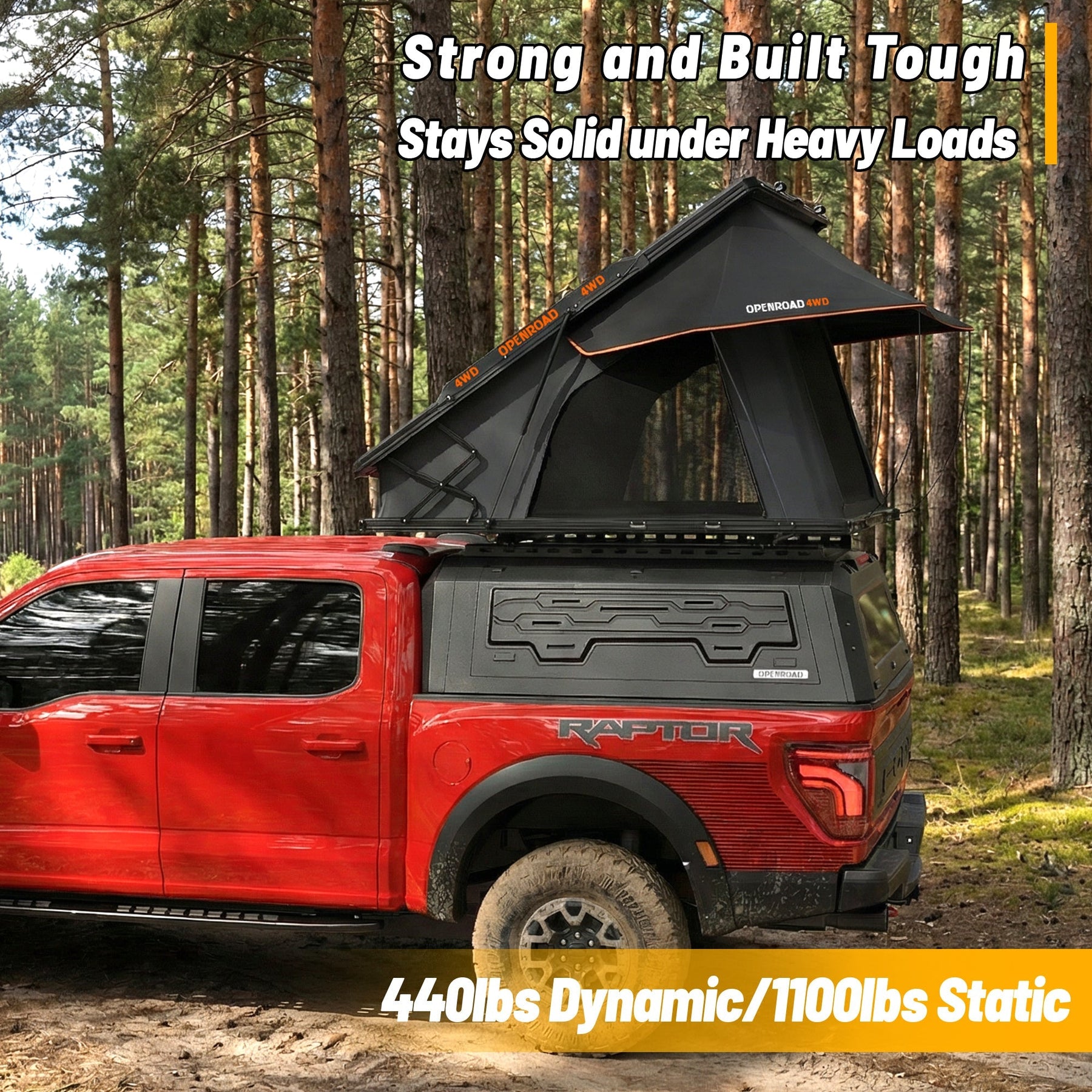Openroad Aluminum Light Weight Modular Truck Cap for 2021-2026 Ford F-150 5.7ft Bed