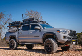 Low Profile Bolt On Premium Roof Rack With Light Guard For 2005-2023 Toyota Tacoma