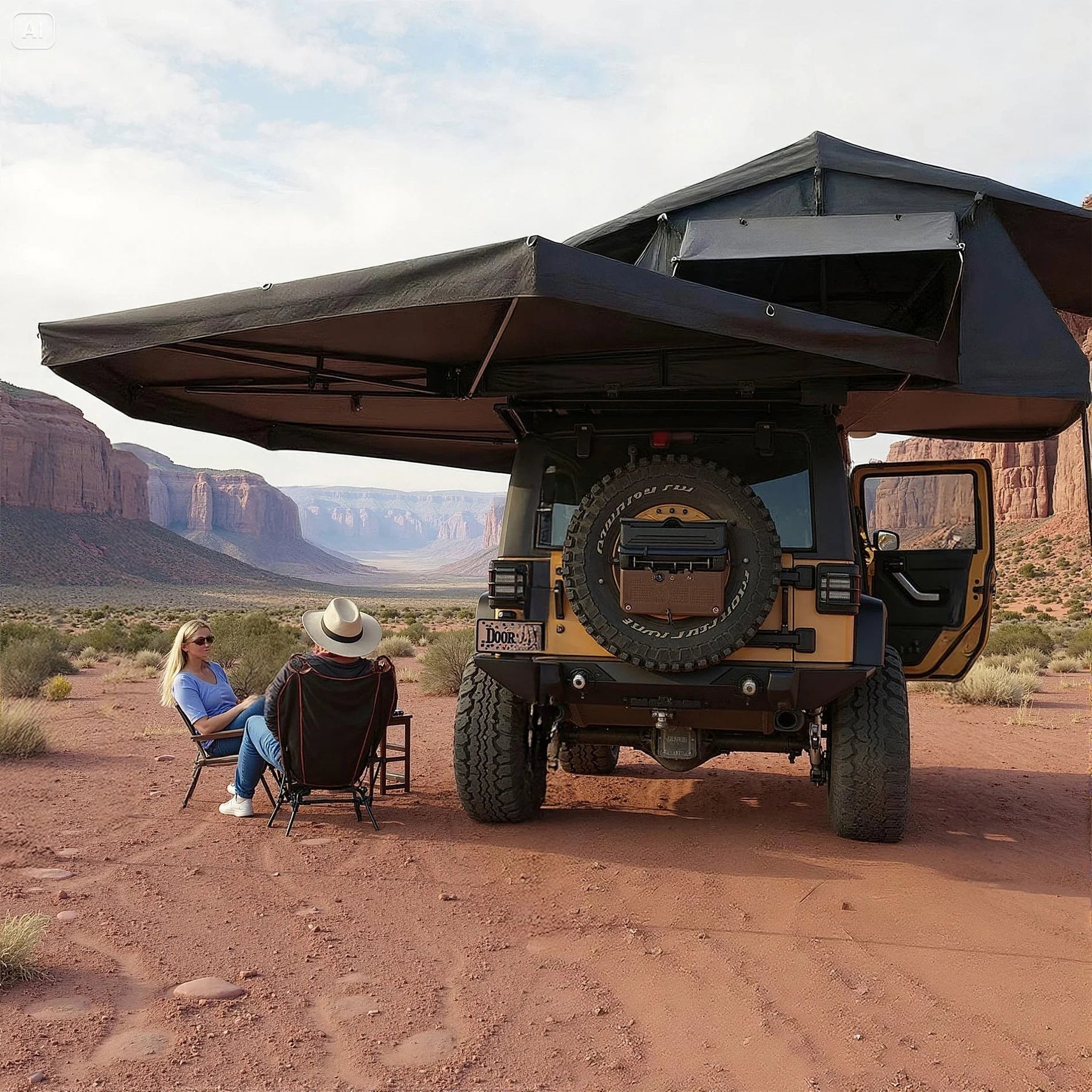Openroad Plus Size 270 Degree Free Standing Overland Awning With LEDs & Mounting Hardware