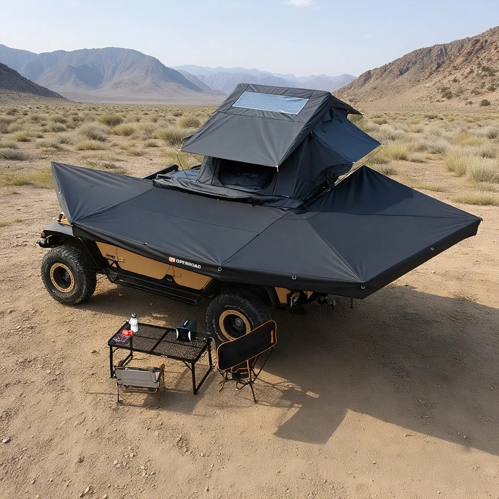 Openroad Plus Size 270 Degree Free Standing Overland Awning With LEDs & Mounting Hardware