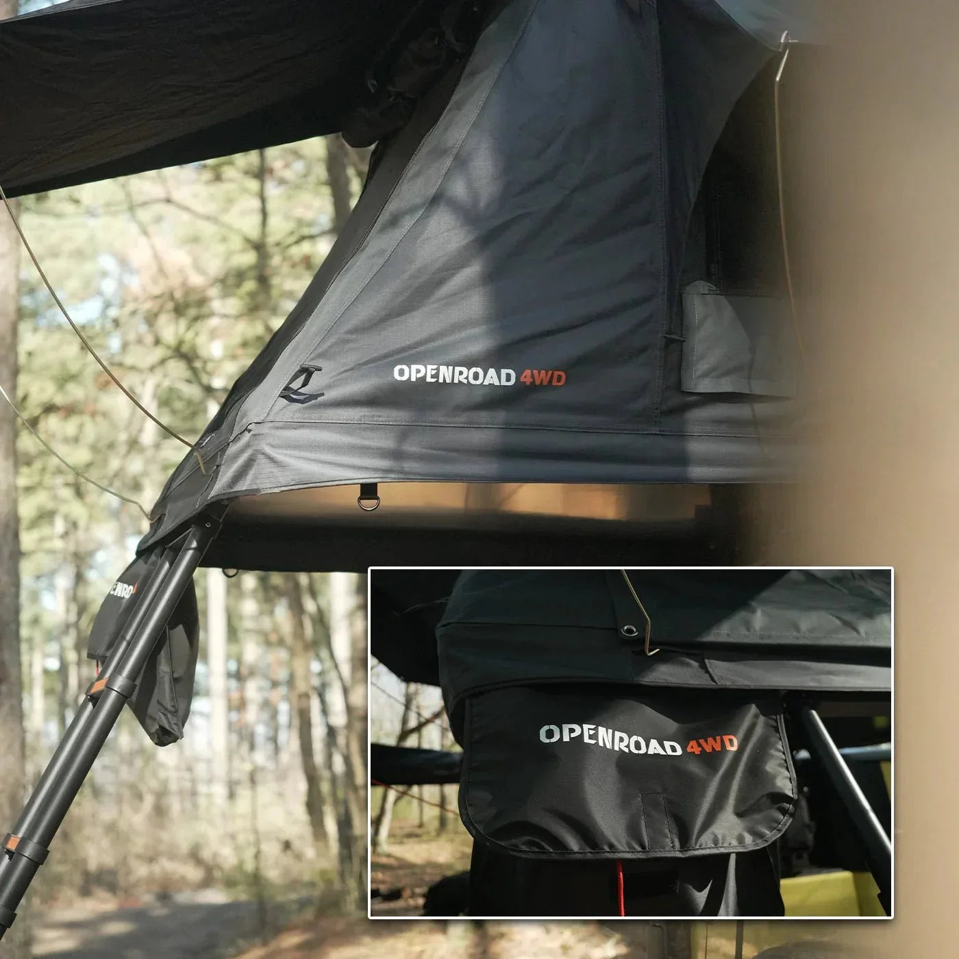 Openroad Soft Shell 2-3 People Rooftop Tent with Built in LED lights - 4 Season
