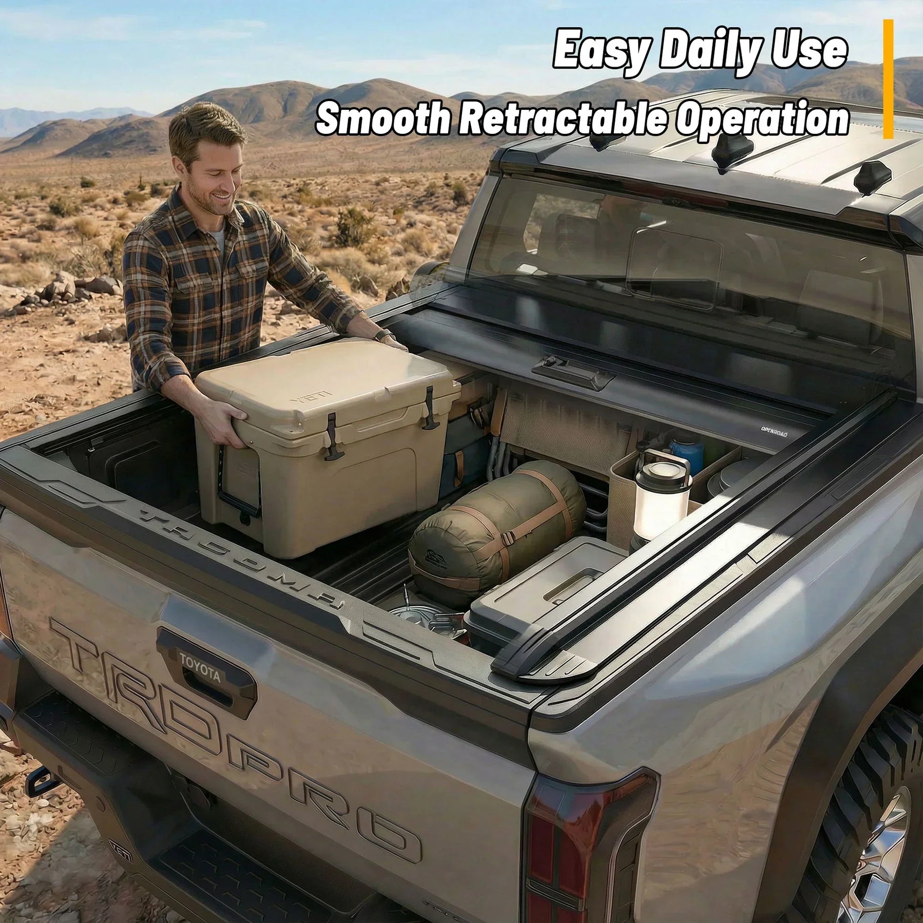 Openroad Aluminum Retractable Tonneau Bed Cover for 2019-2026 Jeep Gladiator JT