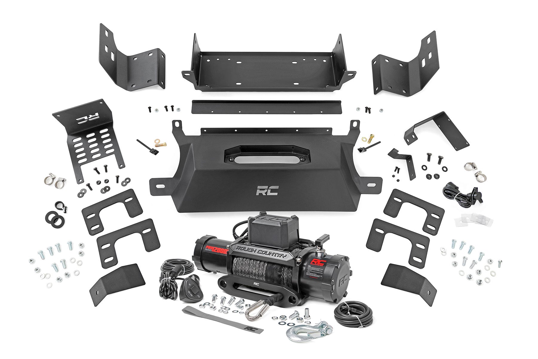 Rough Country Hidden Winch Mount for 2021-2026 Ford Bronco with PRO12,0000lbs Winch