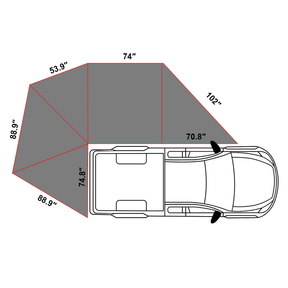 Openroad Plus Size 270 Degree Free Standing Overland Awning With LEDs & Mounting Hardware