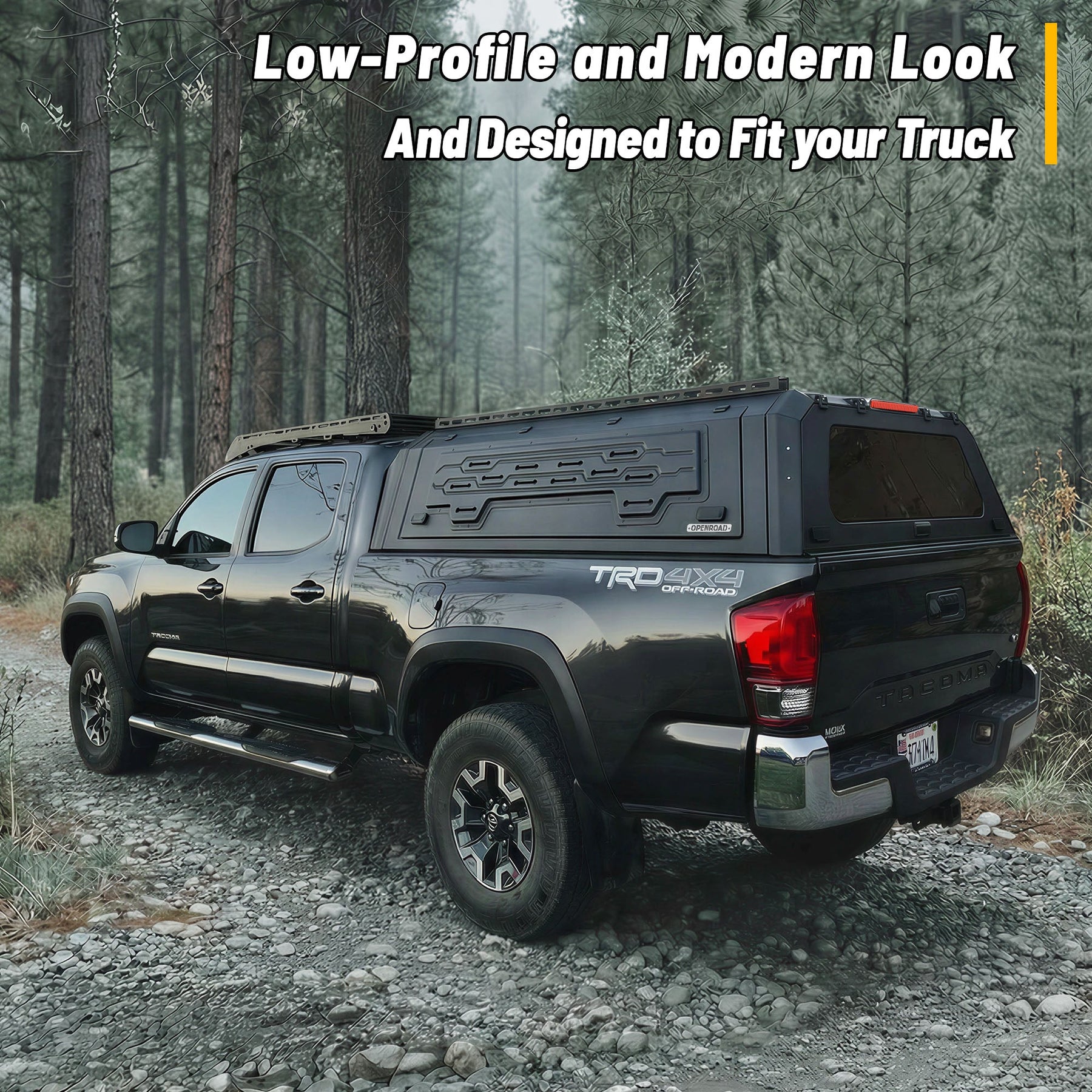 Openroad Aluminum Light Weight Modular Truck Cap for 2016-2023 Toyota Tacoma 5ft Bed