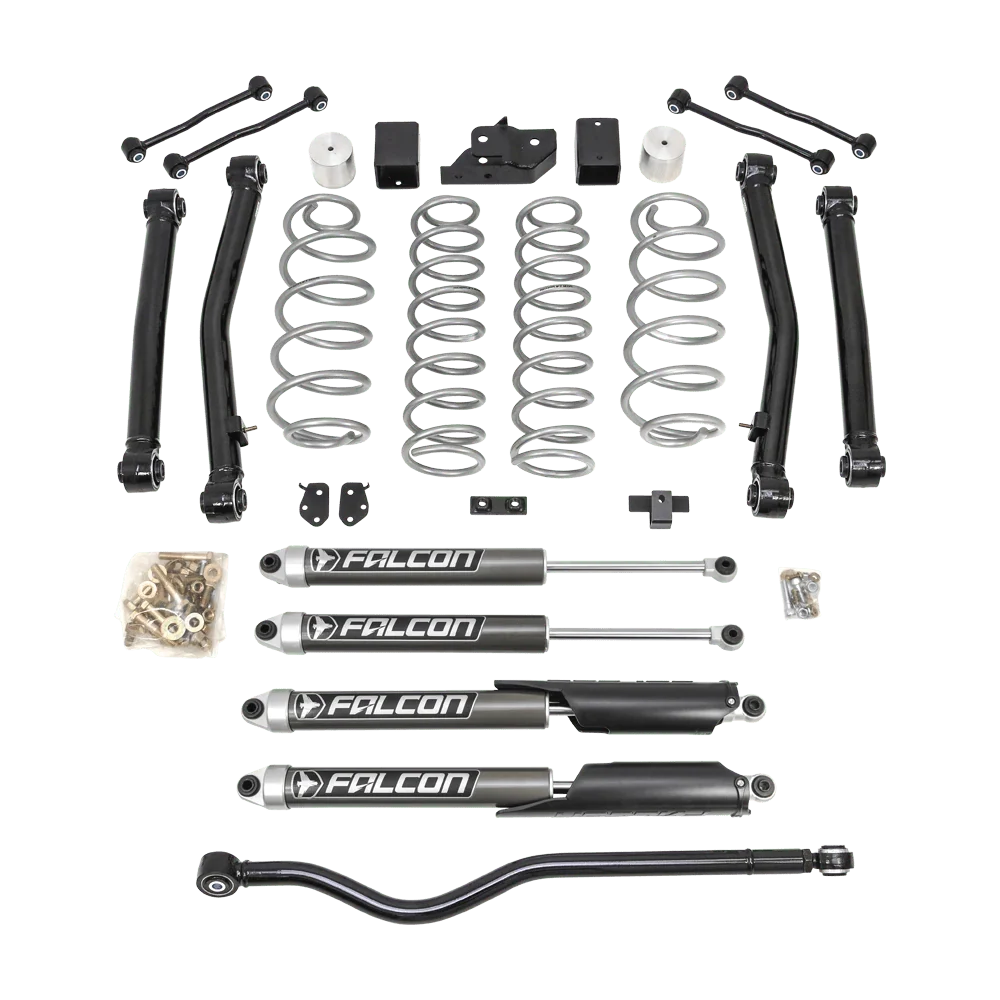 ReadyLIFT Terrain Flex 4-Arm Kit with Falcon 2.1 Shocks. 3.5" (silver spring plus front track bar) for 2018-2026 Jeep Wrangler JL/Wrangler JLU