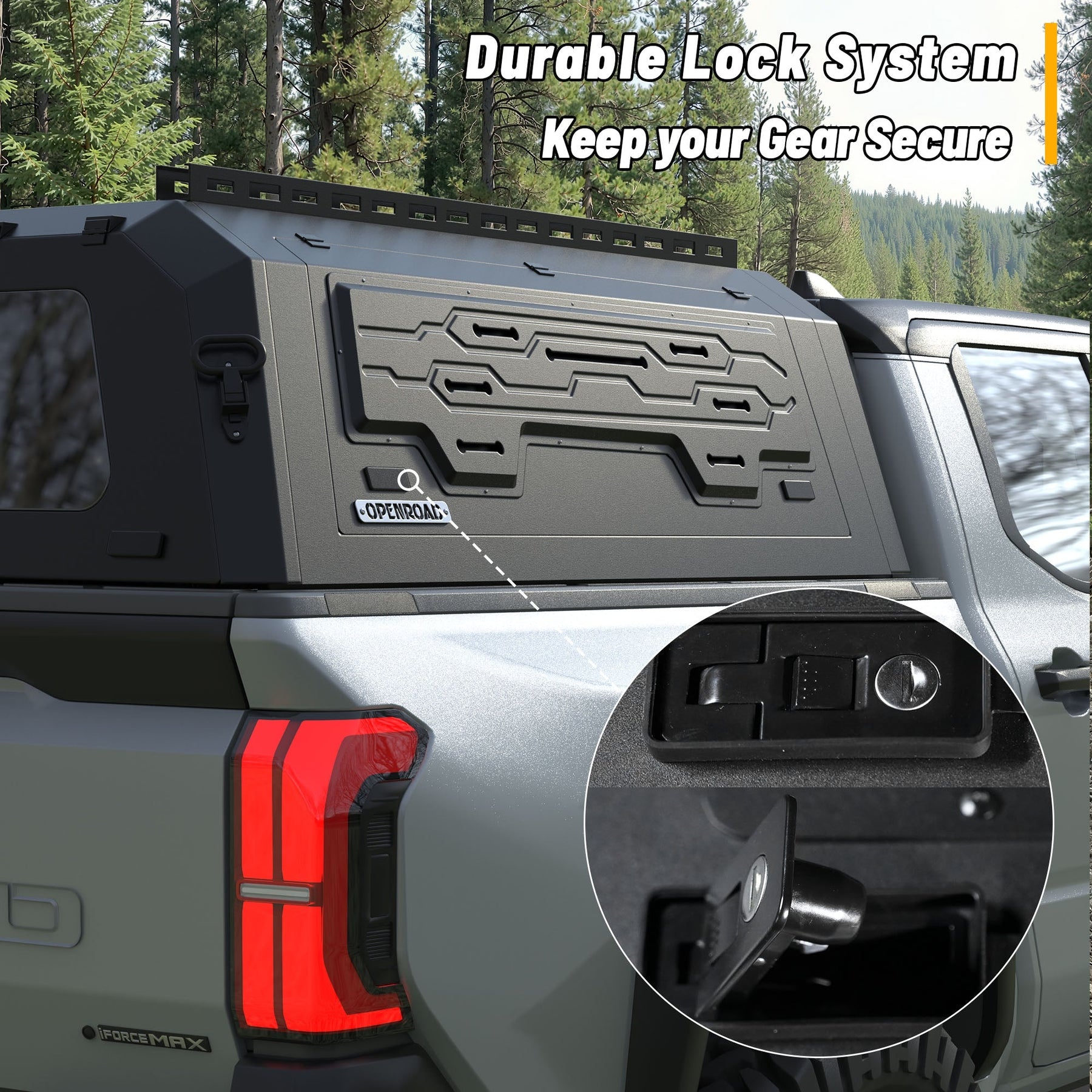 Openroad Aluminum Light Weight Modular Truck Cap for 2024-2026 Toyota Tacoma 6ft Bed