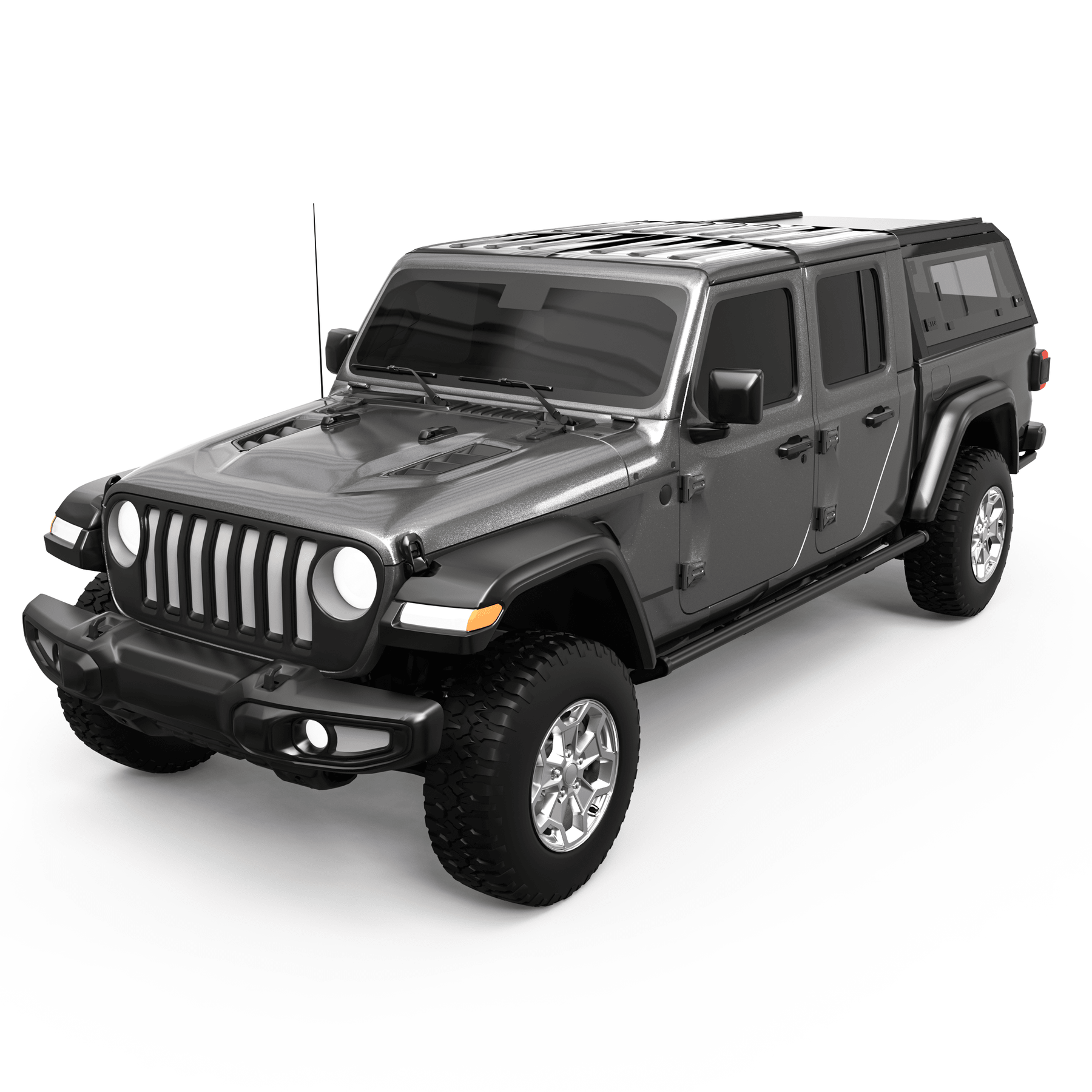 OPENROAD Bolt On Bed Cap with Sliding Side and Front Windows for 2019+ Jeep Gladiator JT