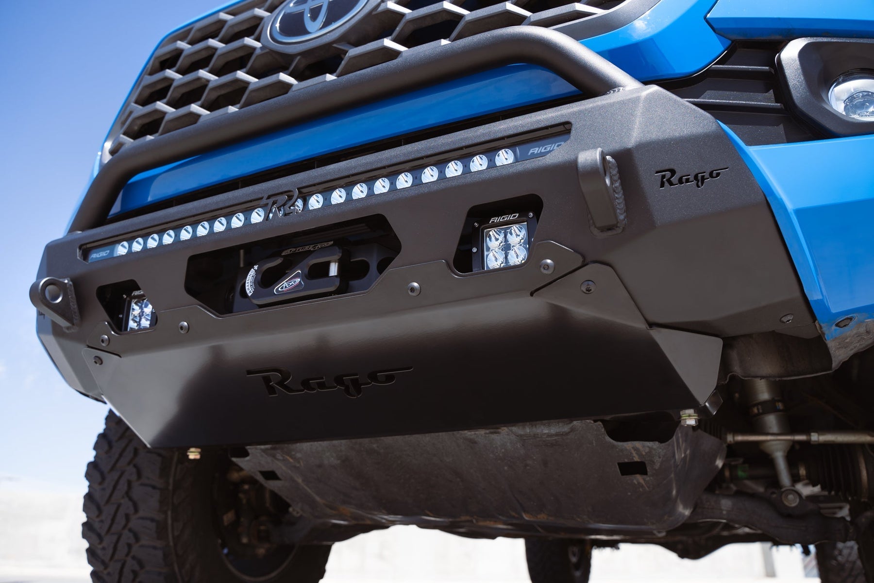 Rago Fabrication Center Mount Winch Bumper for 2016-2023 Toyota Tacoma - Recon Recovery