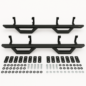 SmittyBilt Cab Length Bolt On Angular Drop Steps for 2019-2024 Chevy Silverado 1500 Crew Cab