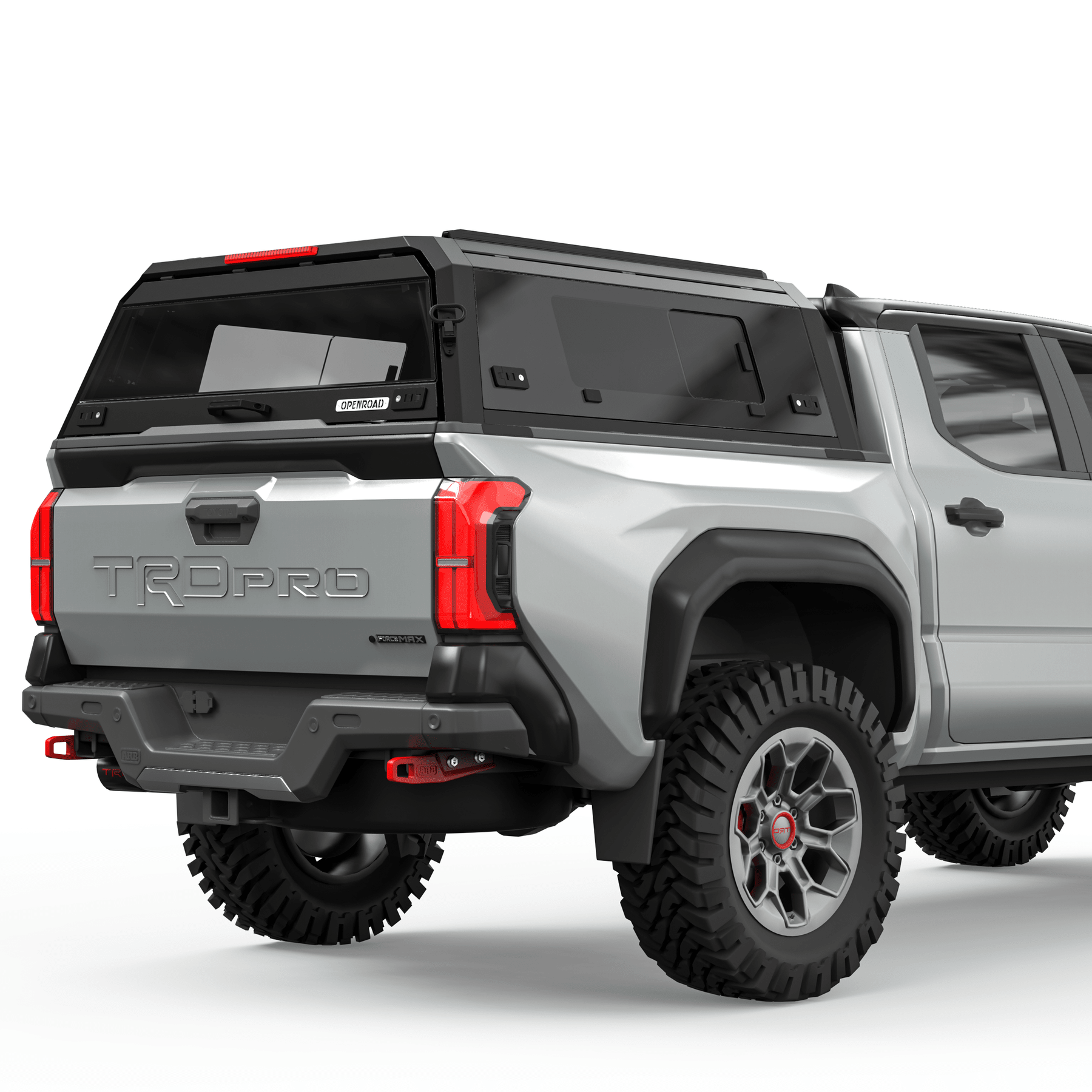 OPENROAD Bolt On Bed Cap with Sliding Side and Front Windows for 2024-2026 Toyota Tacoma