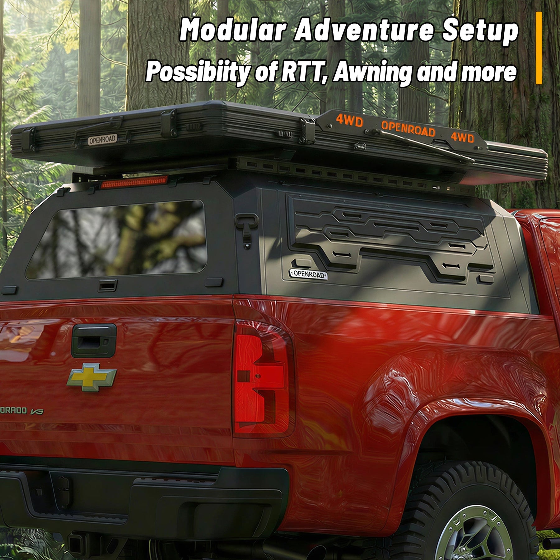 Openroad Aluminum Light Weight Modular Truck Cap for 2023-2026 GM Colorado & Canyon 5ft Bed