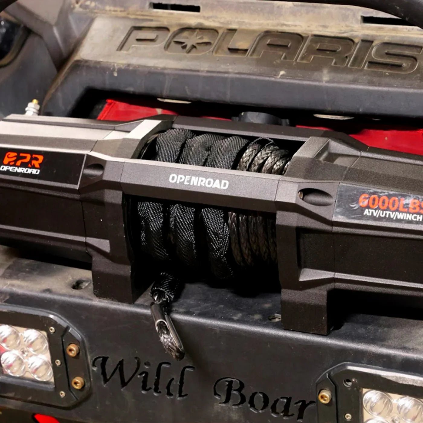 OPENROAD 6,000lbs 12V UTV SxS Wireless Electric Winch with Synthetic Rope - IP68 Rated
