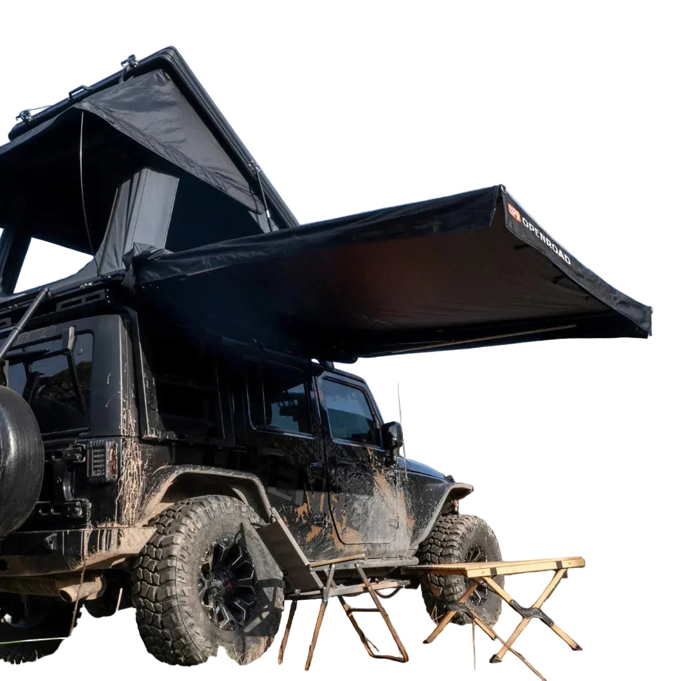 Openroad 90 Degree Quick Shade Overland Awning With LEDs & Mounting Hardware