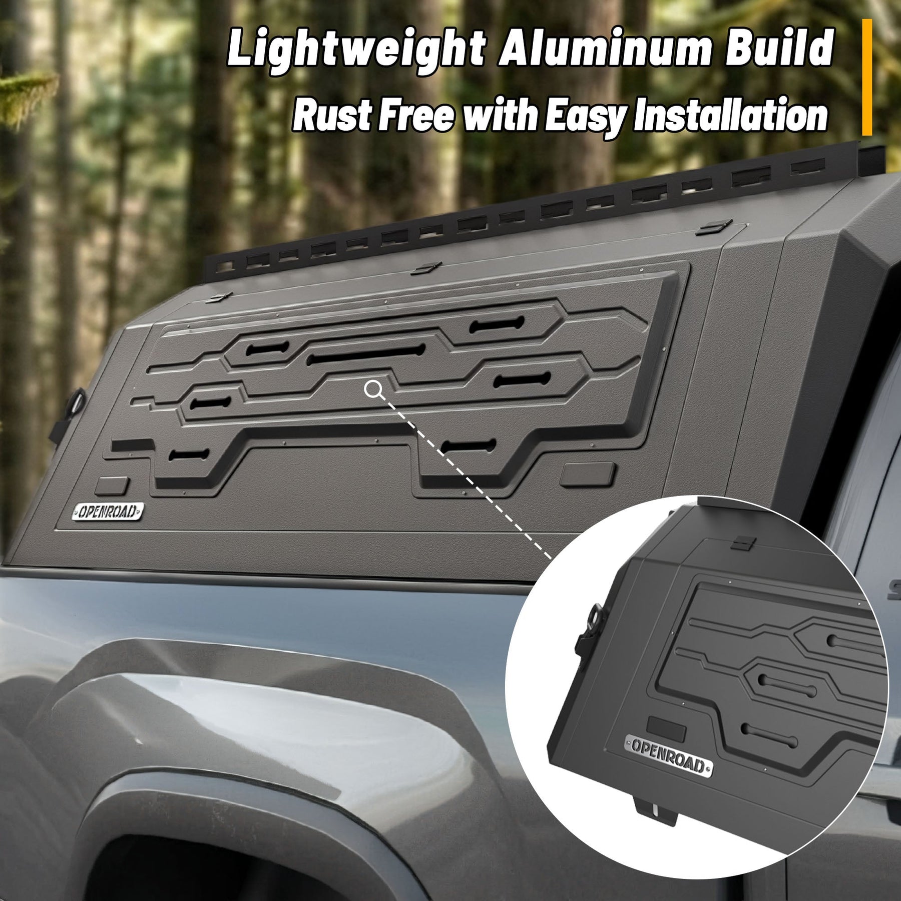 Openroad Aluminum Light Weight Modular Truck Cap for 2022-2026 Toyota Tundra 5.5ft Bed