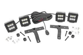 Rough Country Quad LED Light Kit for 2018-2026 Jeep Gladiator JT/Wrangler JL
