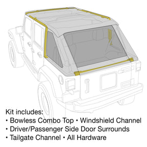 Smittybilt Bowless Combo Soft Top For 07-18 Jeep Wrangler JK 2 Door- Recon Recovery