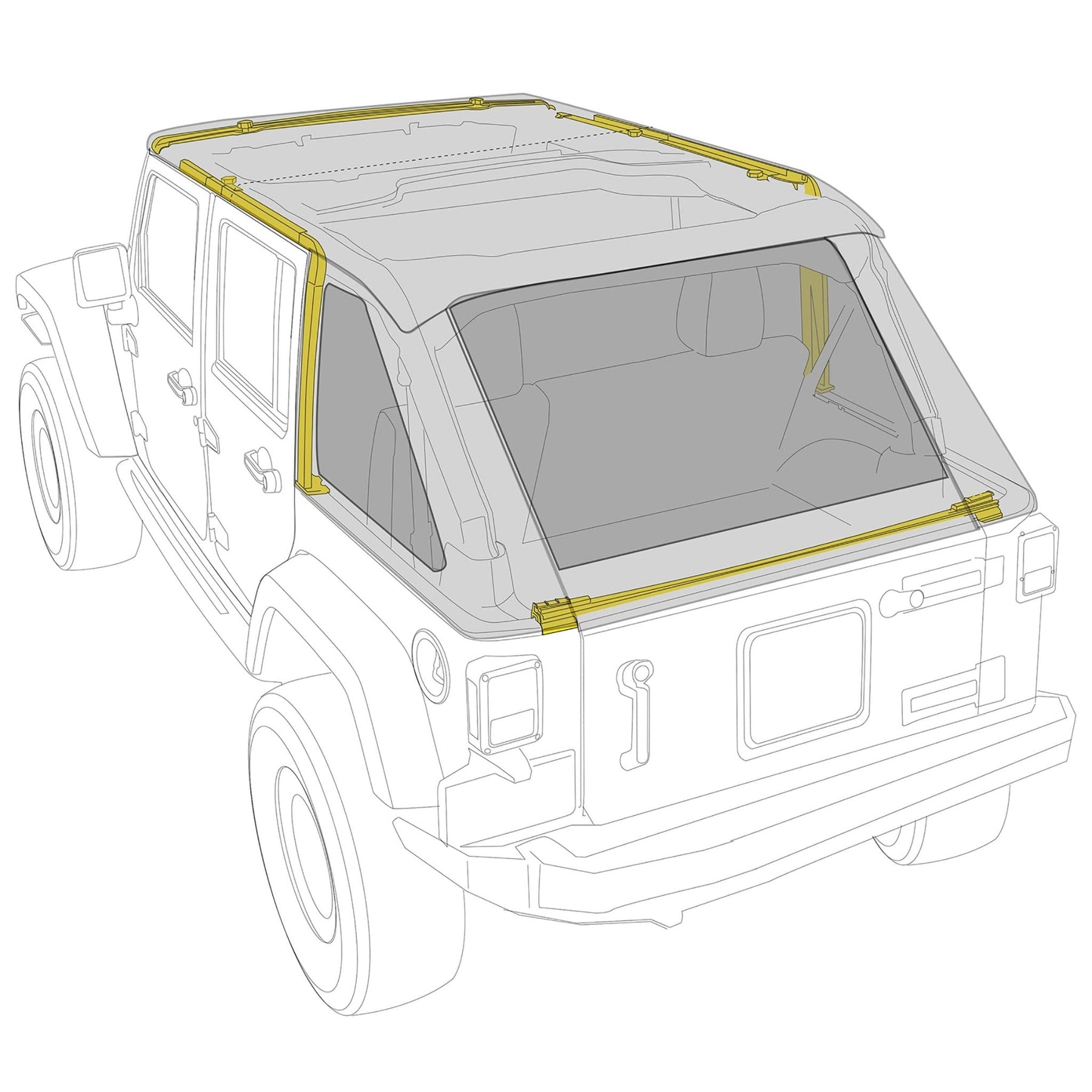 Smittybilt Bowless Combo Soft Top For 07-18 Jeep Wrangler JK 2 Door- Recon Recovery