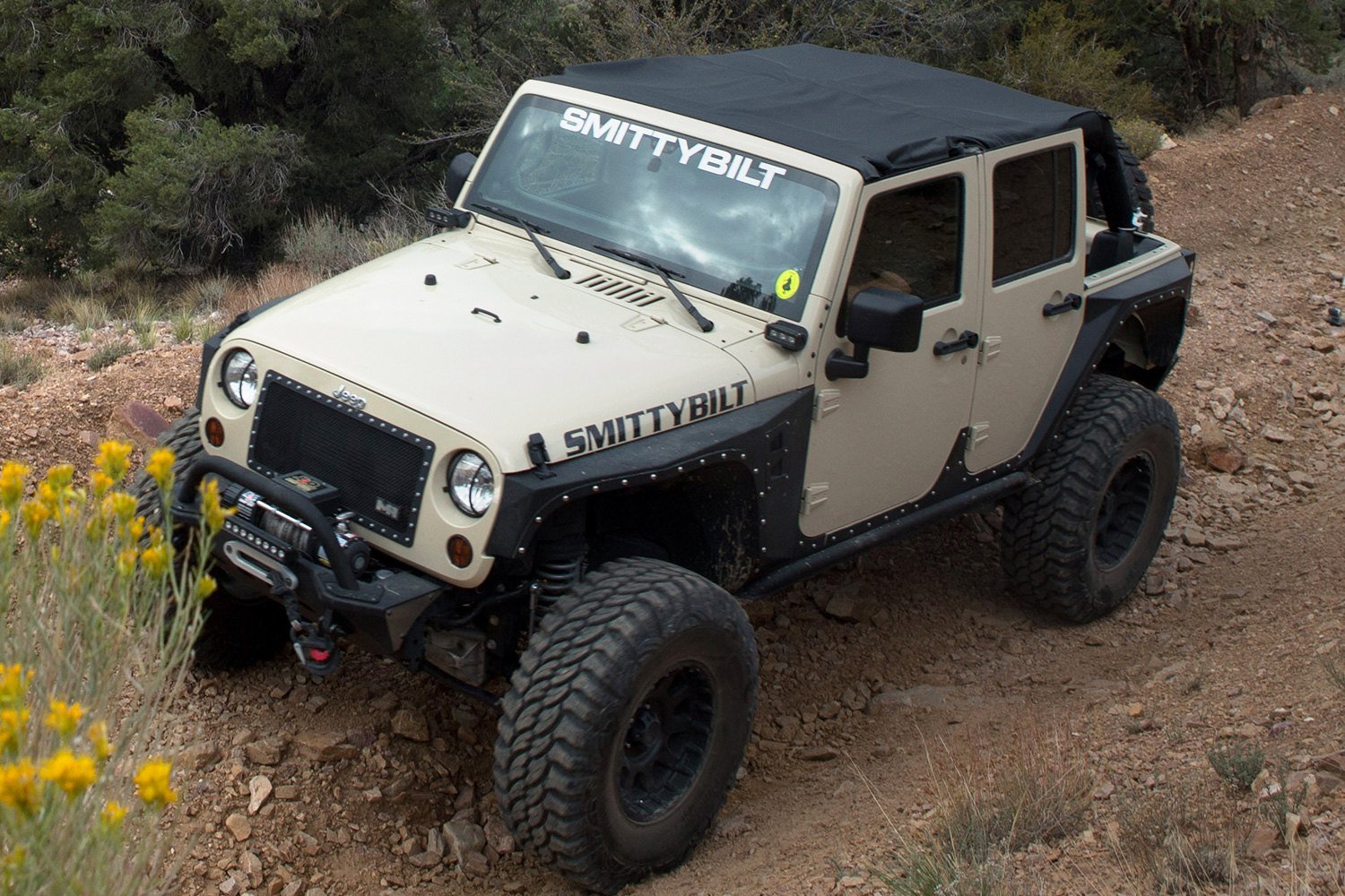 Smittybilt Extended Bikini Top Black Diamond For 2010-2018 Jeep Wrangler JK 4 Door - Recon Recovery
