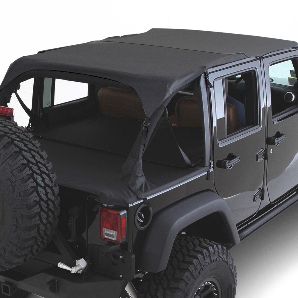 Smittybilt Extended Bikini Top Black Diamond For 2010-2018 Jeep Wrangler JK 4 Door - Recon Recovery