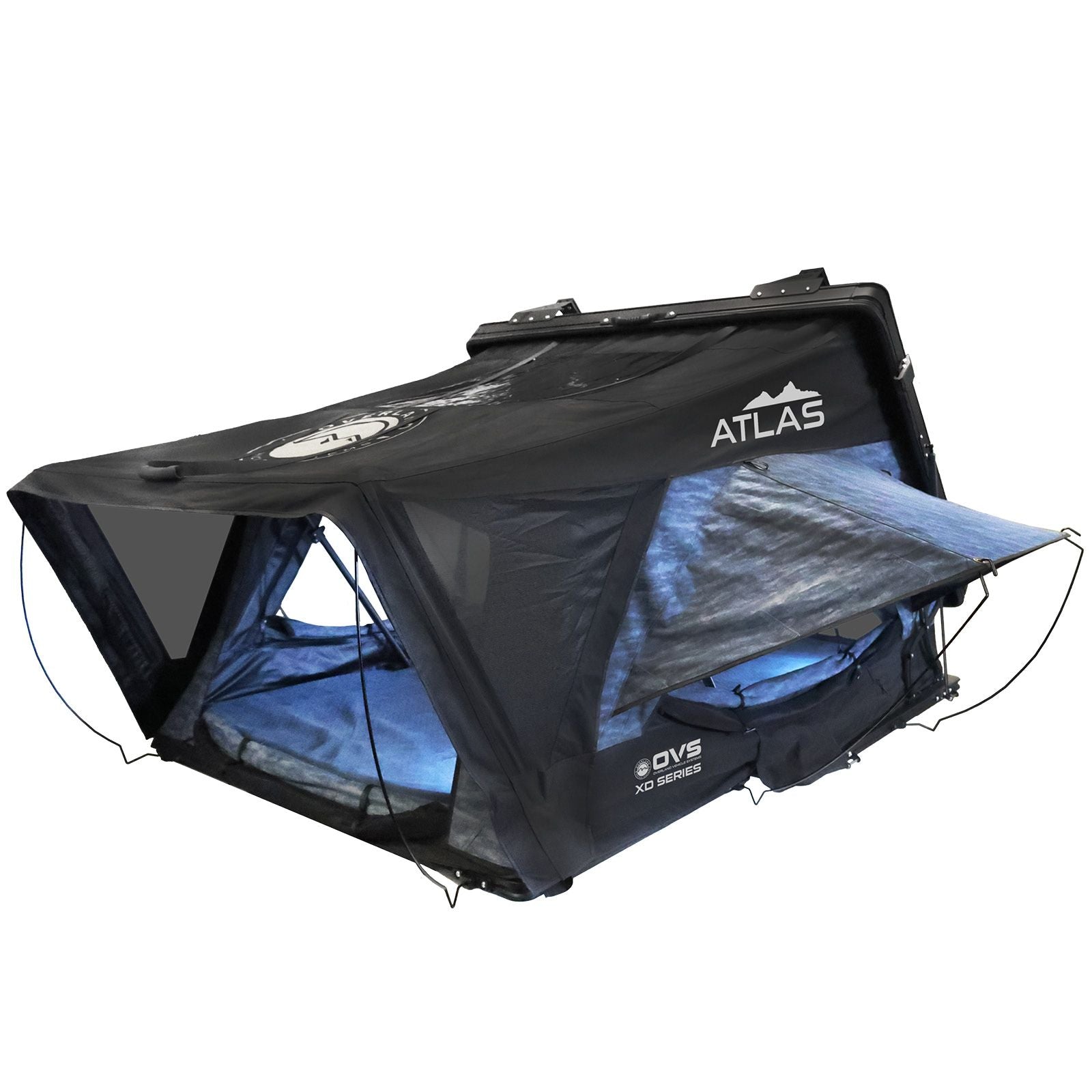 OVS XD Atlas Cantilever ABS Hard Shell Roof Top Tent, Blue Body & Black Rainfly