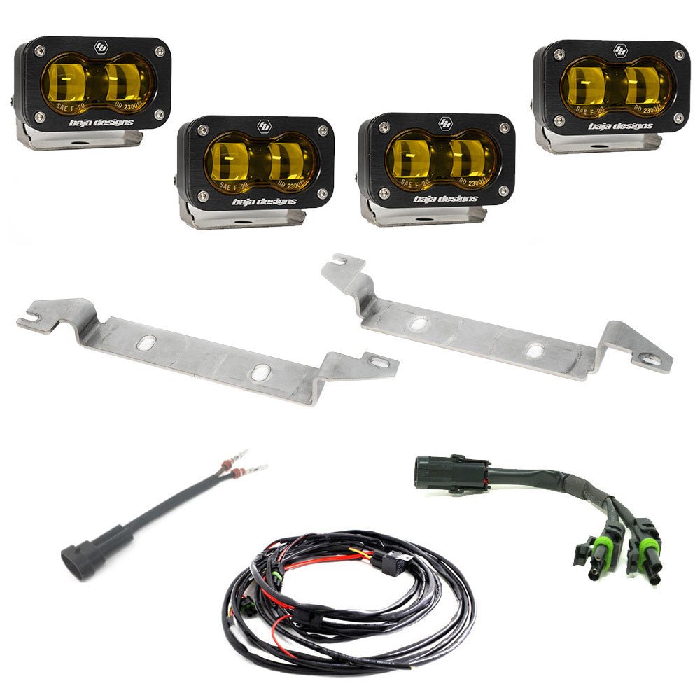Baja Designs S2 SAE OEM Fog Pocket Replacement Kit - 2023-2026 Toyota Sequoia (Baja Amber)