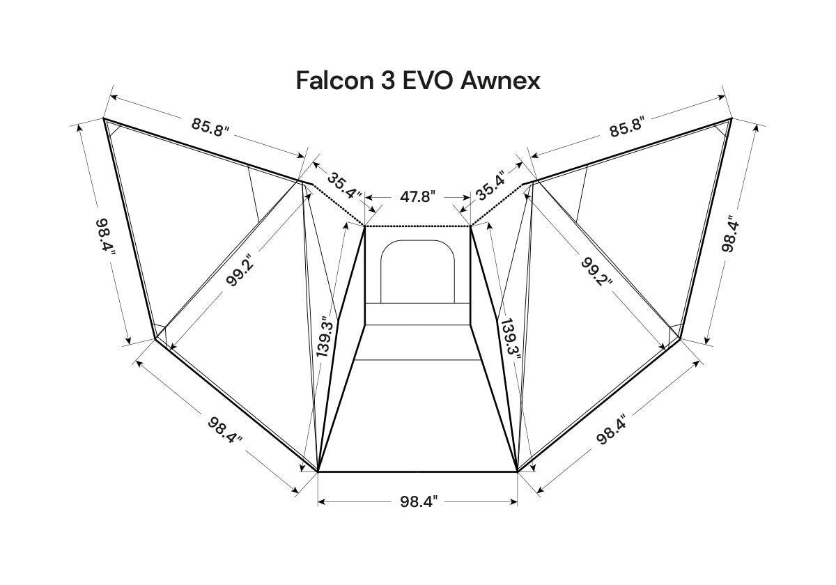 Falcon 3 Awning - Grey color