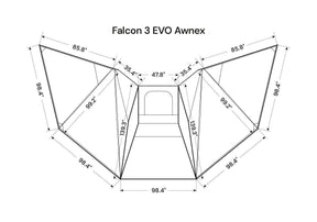 Falcon 3 Awning - Grey color
