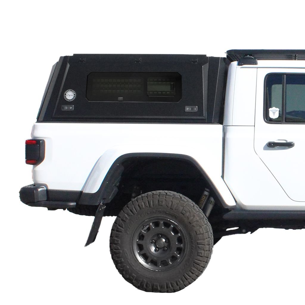 OVS Expedition PRO+ Stainless Steel Truck Cap with Full Windows for 2020-2025 Jeep Gladiator JT