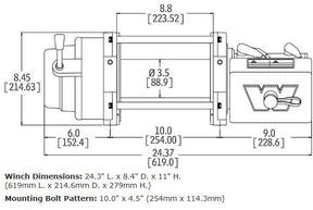 Warn 97720 M12-S Electric Winch - 12,000 lbs. Pull Rating, 100 ft. Synthetic Rope