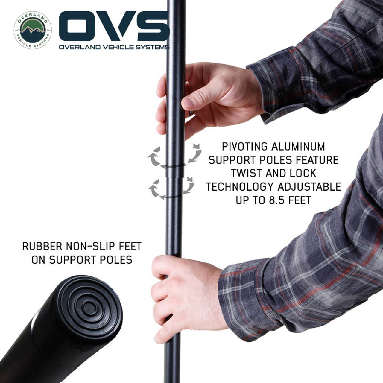 OVS XD Nomadic 270 LTE Awning – 270° Compact Overland Shade Shelter