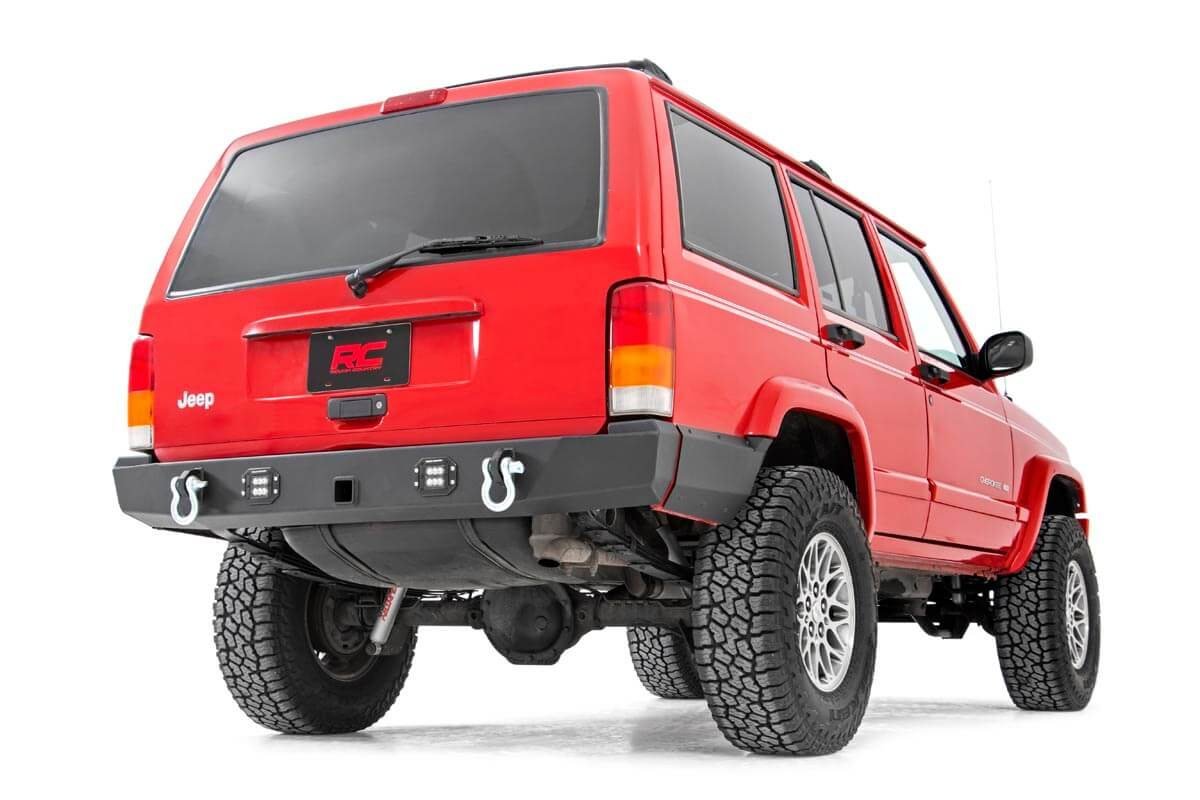 Rough Country High Clearance Rear Bumper With LED Lights for (84-01) Cherokee XJ 2WD / 4WD
