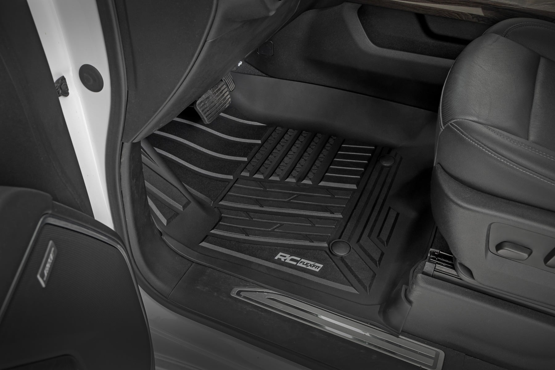 Rough Country Flex-Fit Floor Mats for 2019-2026 Chevy/GMC 1500 & 2500HD/3500HD