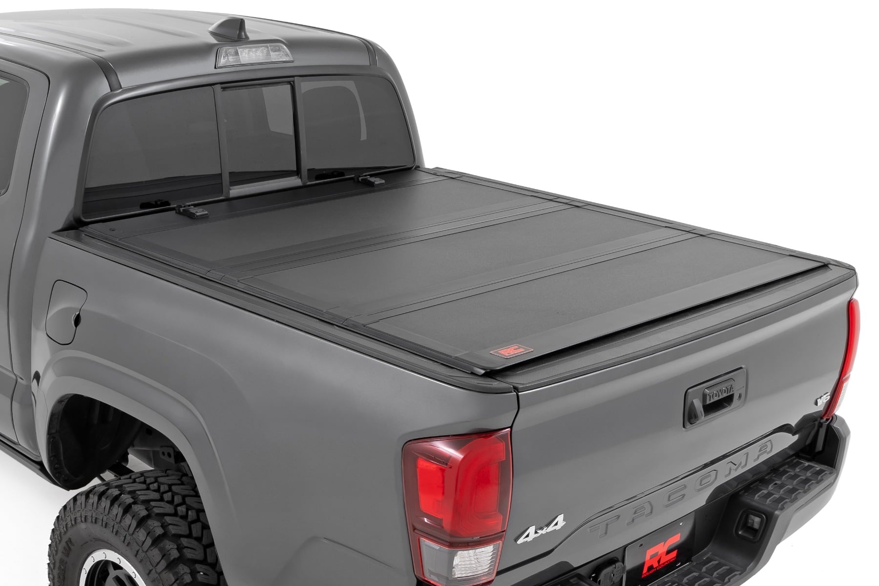 Rough Country Hard Tri-Fold Flip Up Bed Cover for 2005-2015 Toyota Tacoma