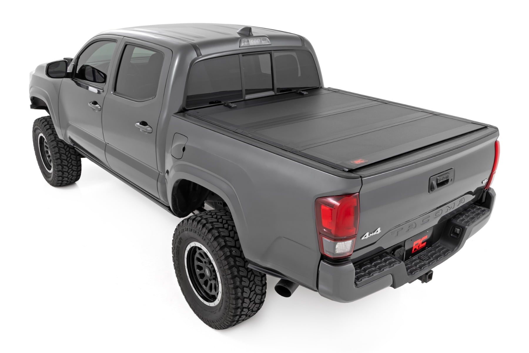 Rough Country Hard Tri-Fold Flip Up Bed Cover for 2016-2023 Toyota Tacoma