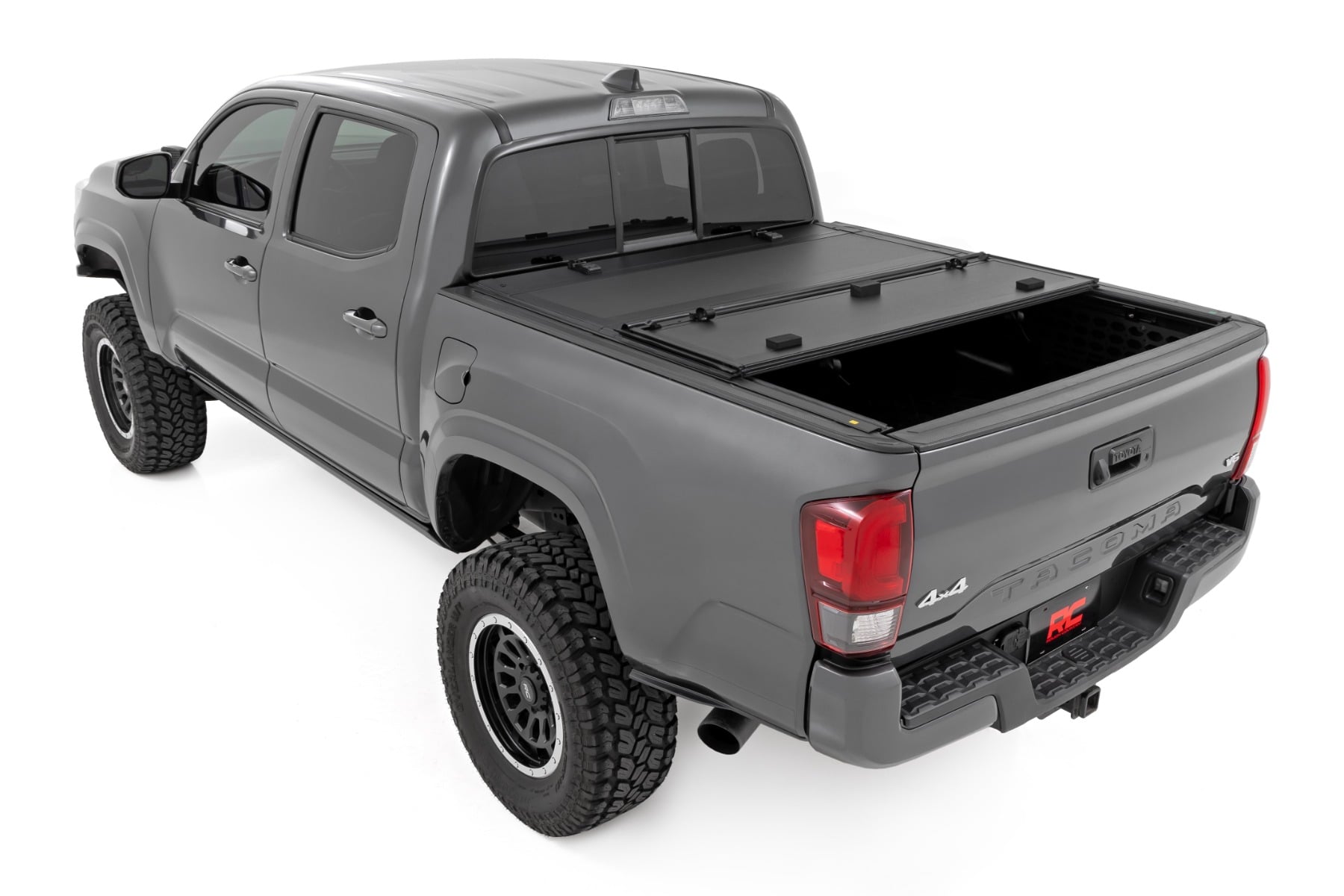 Rough Country Hard Tri-Fold Flip Up Bed Cover for 2005-2015 Toyota Tacoma