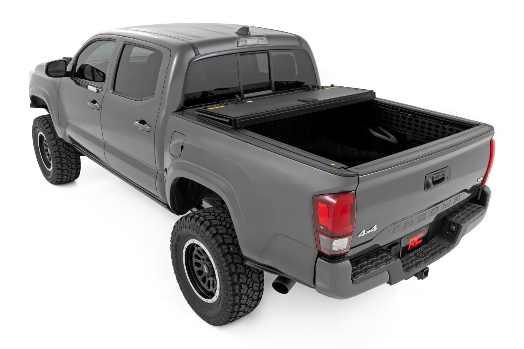 Rough Country Hard Tri-Fold Flip Up Bed Cover for 2005-2015 Toyota Tacoma
