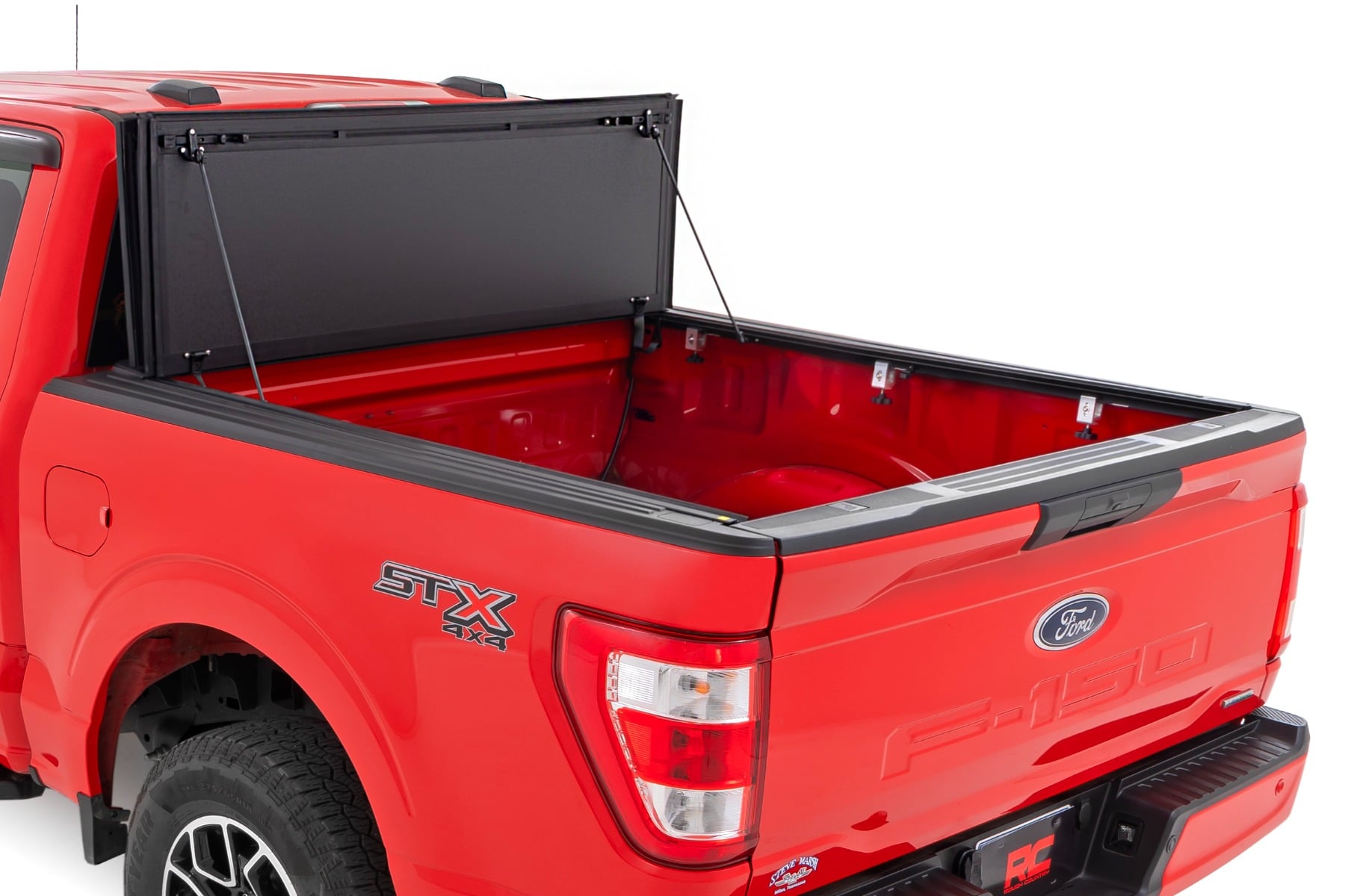 Rough Country Hard Tri-Fold Flip Up Bed Cover for 2015-2020 Ford F-150