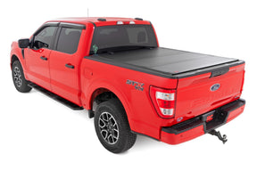 Rough Country Hard Tri-Fold Flip Up Bed Cover for 2015-2020 Ford F-150