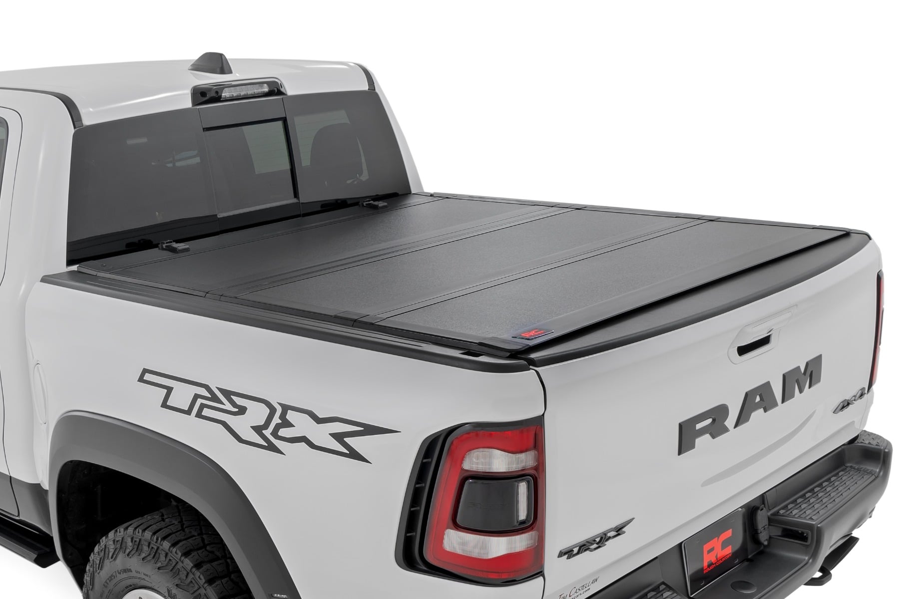 Rough Country Hard Tri-Fold Flip Up Bed Cover for 2021-2024 Ram 1500 & 1500 TRX