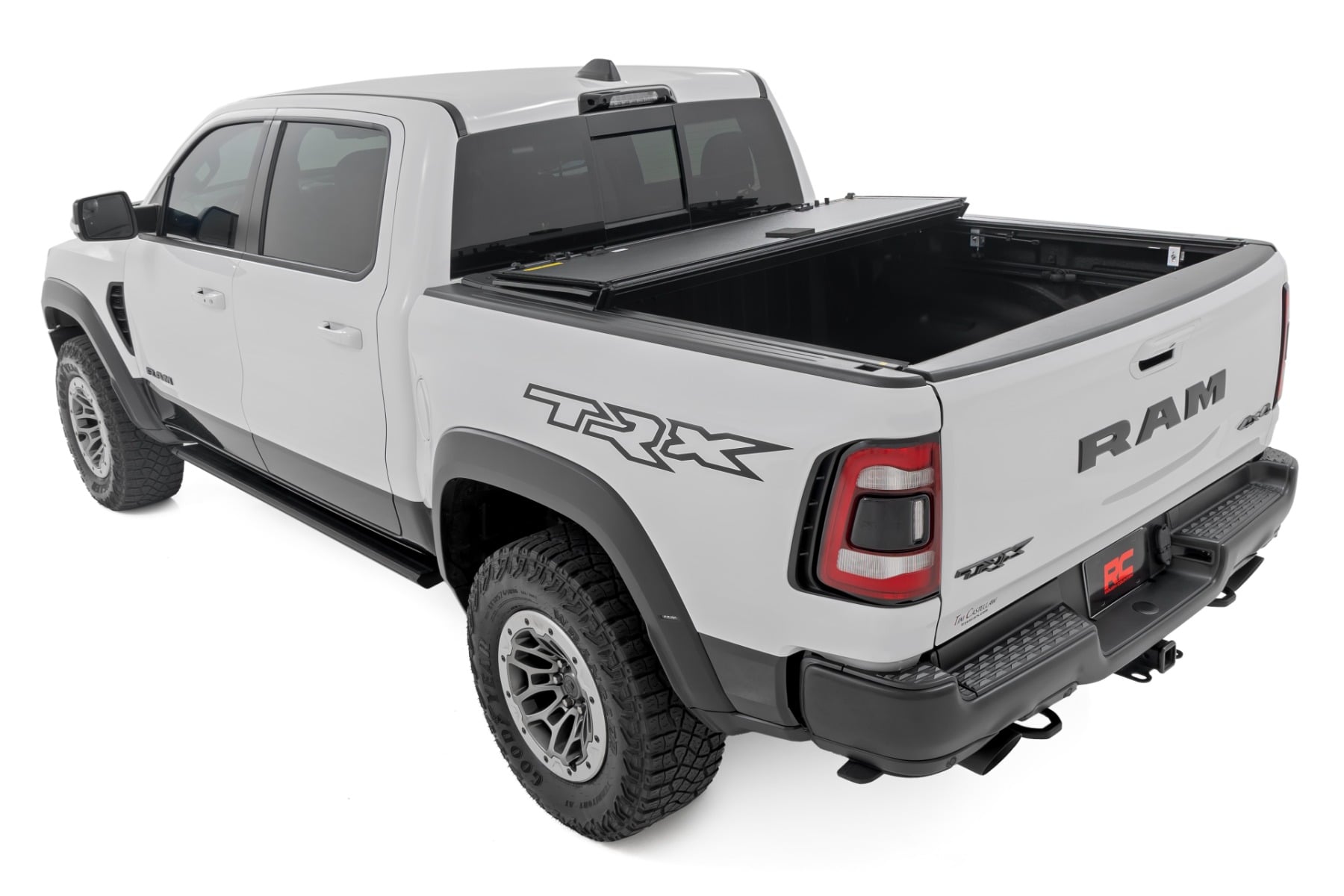 Rough Country Hard Tri-Fold Flip Up Bed Cover for 2021-2024 Ram 1500 & 1500 TRX